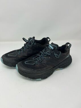 Hoka One One Speedgoat 4 GTX Women Black Blue Waterproof Running Shoes Sneaker